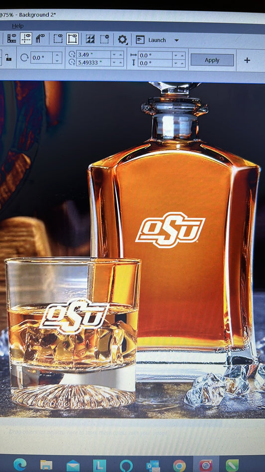 Officially Licensed Oklahoma State University Whisky decanter Set