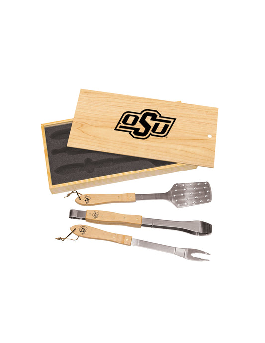 OSU/OU Themed Engraved BBQ Set, BBQ Set